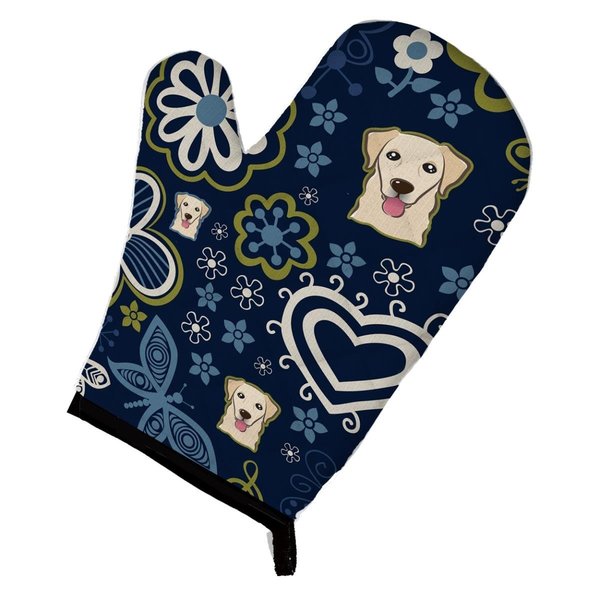 Carolines Treasures Blue Flowers Golden Retriever Oven Mitt BB5103OVMT